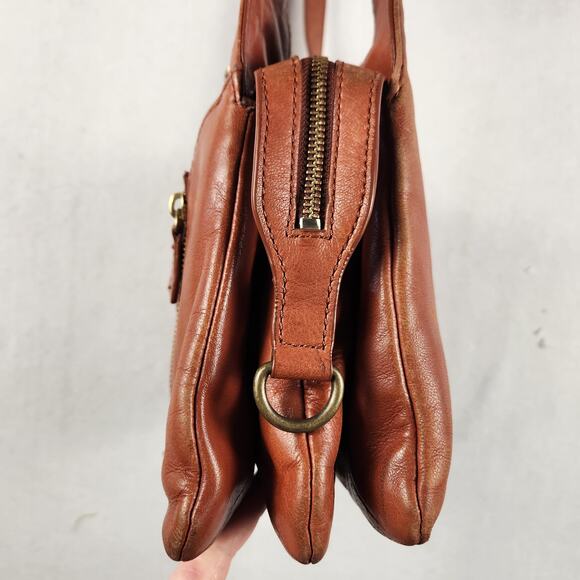 Botkier Vintage Trigger Satchel Shoulder Handbag Brown  Leather - Rare 💎💼👜 - Picture 7 of 16